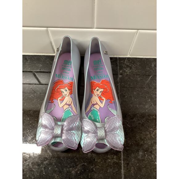 Mini Melissa Ultragirl Little Mermaid Melissa Shoes Singapore Purple‎ Gray SZ 12 - Picture 5 of 10